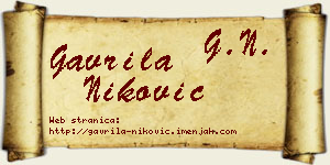 Gavrila Niković vizit kartica